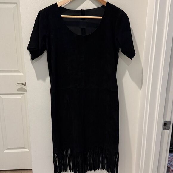 RtA Black Suede Dress with fringes size XS - Picture 1 of 9